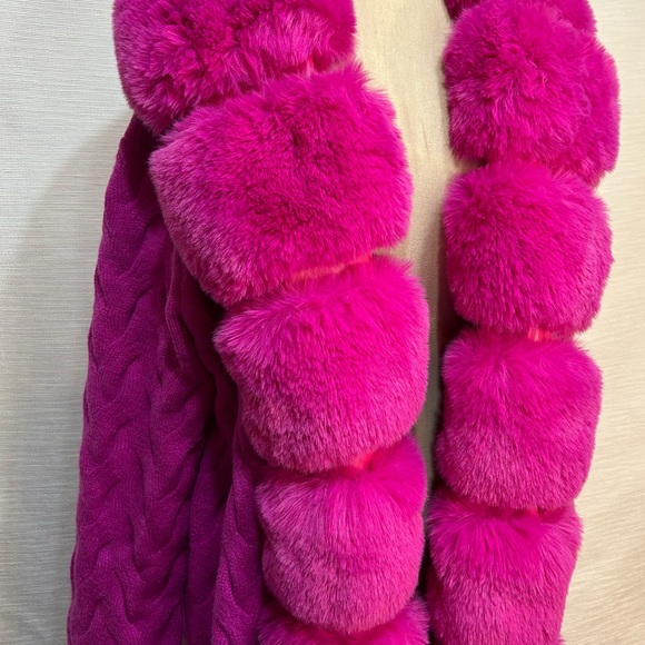 Akira Hot Pink Fur Coat/ Sweater cardigan - Picture 5 of 15
